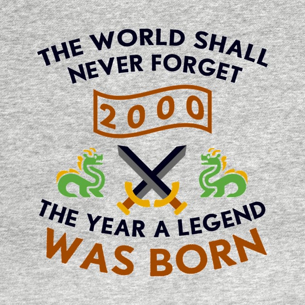 2000 The Year A Legend Was Born Dragons and Swords Design by Graograman